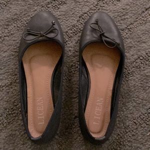 Dark blue ballerinas 38-7.5 LICEAN worn once. Also in beige, taupe & black.